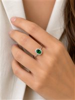 Anello Vidali Gioielli Donna in Oro bianco Smeraldo sintetico ANOR-96-34 - ANOR-96-34
